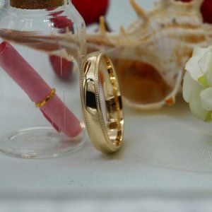 10 K Gold wedding Band 4mm , white gold, yellow gold,rose gold, Tiffany Milgrain